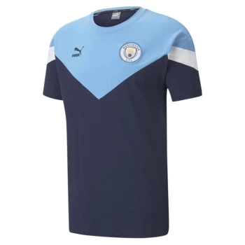 Image of Puma Manchester City Football Club T-Shirt Mens - Blue