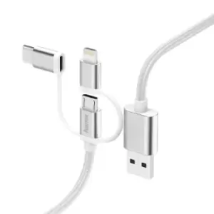 Image of Hama 3-in-1 Micro-USB Cable with Adapter For USB Type-C And Lightning 0.2m