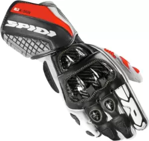 Image of Spidi Carbo Kangaroo Motorcycle Gloves, black-red Size M black-red, Size M