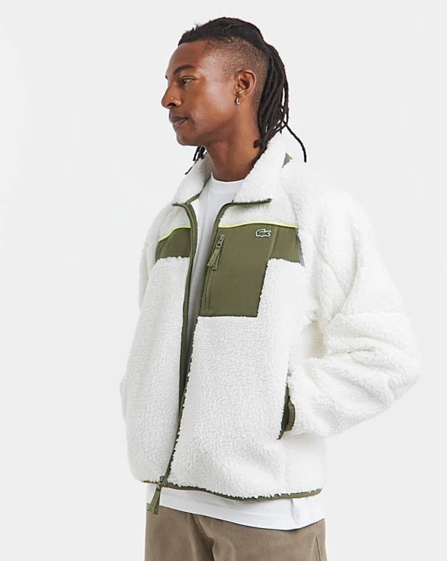 Image of Lacoste Lacoste Colourblock Fleece White - Lacoste - Size: S37 White Male S37 LA23601
