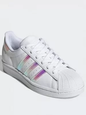 Image of adidas Originals Superstar Shoes, White, Size 4