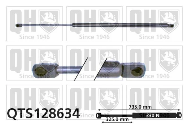 Image of QUINTON HAZELL Tailgate strut QUINTON HAZELL QTS128634