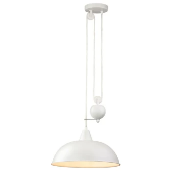 image of Firstlight - Century - 1 Light Rise & Fall Dome Ceiling Pendant White, E27