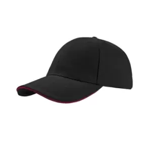 Image of Atlantis Liberty Sandwich Heavy Brush Cotton 6 Panel Cap (One Size) (Black/Red)
