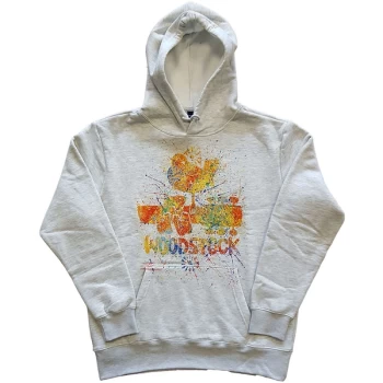 image of Woodstock - Splatter Unisex Large Hoodie - White