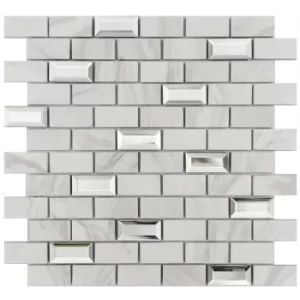 image of HoM Calacatta Luxe Mosaic Tile Sheet