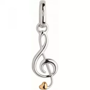 image of Ladies Links Of London Sterling Silver Keepsakes Treble Clef Heart Charm