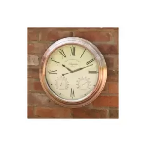 image of King Fisher - 38cm / 15" Outdoor Garden Wall Clock, Thermometer & Humidity Meter