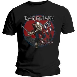 Image of Iron Maiden - Trooper Red Sky Unisex Large T-Shirt - Black