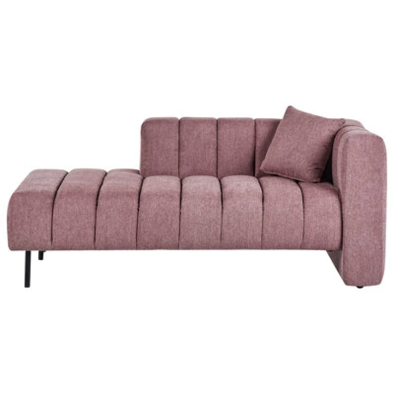 Image of Beliani Right-Hand Chaise Lounge Lannils Fabric Pink