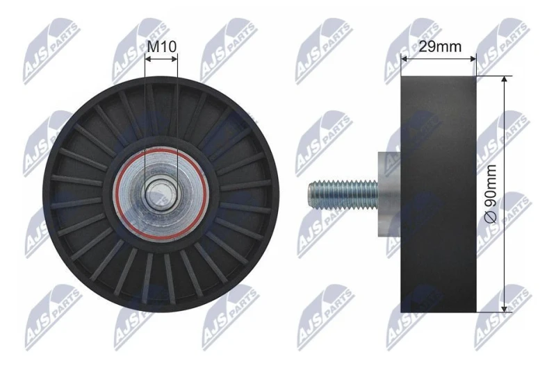 Image of NTY Deflection / guide pulley, V-ribbed belt NTY RNK-FR-001