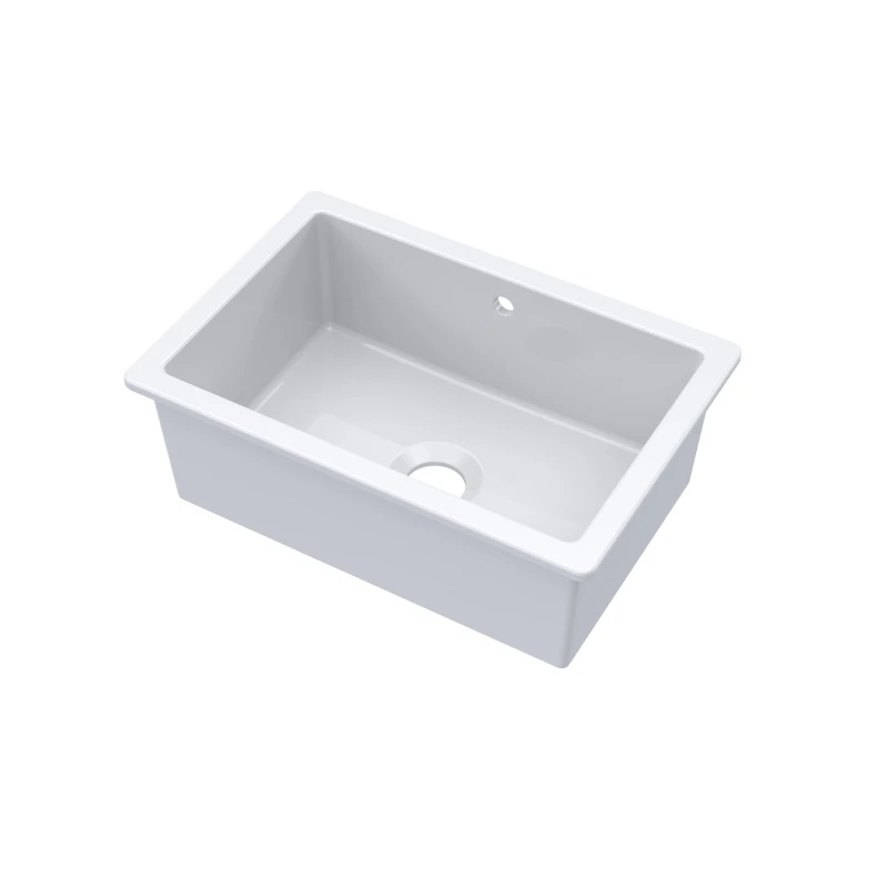 Image of Balterley Fireclay 1 Bowl Undermount Kitchen SinkOverflow 711mm White