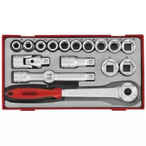 image of Teng Tools - Teng TT1218-6 1/2' Socket Set 6pt TT1 17 Pieces