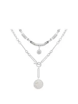 image of Bibi Bijoux Silver Double Layer Ball & Disc 'Festivity' Necklace