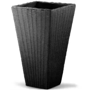 Image of Plant Pot Anthracite Rattan Design 40x40x70cm