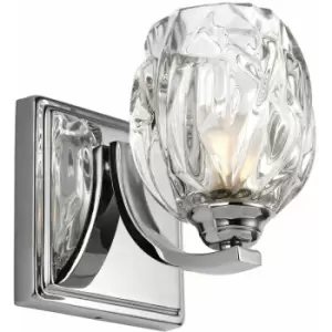 image of Loops - IP44 Wall Light Multi Faceted Crystal Glass Shade Polished Chrome LED G9 3.5W