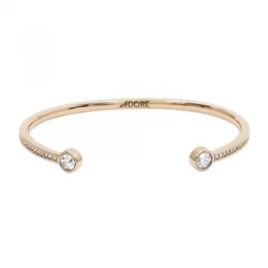 Image of Ladies Adore Rose Gold Plated Skinny Pave Stone Bangle