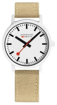 Image of Mondaine Essence 41mm Silver Green Strap White Dial MS1. Watch
