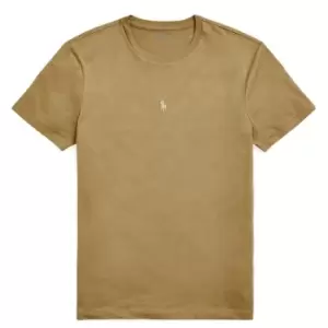 Image of Polo Ralph Lauren Center Logo T-Shirt, Montana Khaki, Male, T-Shirts, 710839046022