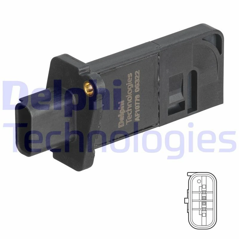 Image of DELPHI Mass air flow sensor DELPHI AF10779-12B1