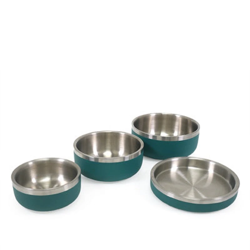 Image of Rosewood Premium Stainless Steel Pet Bowl Shallow Teal 480Ml