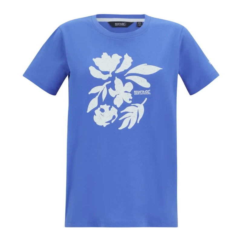 Image of Regatta Womens Filandra IX Short Sleeved Graphic T-Shirt in Blue Size: 10 Blue Female 10