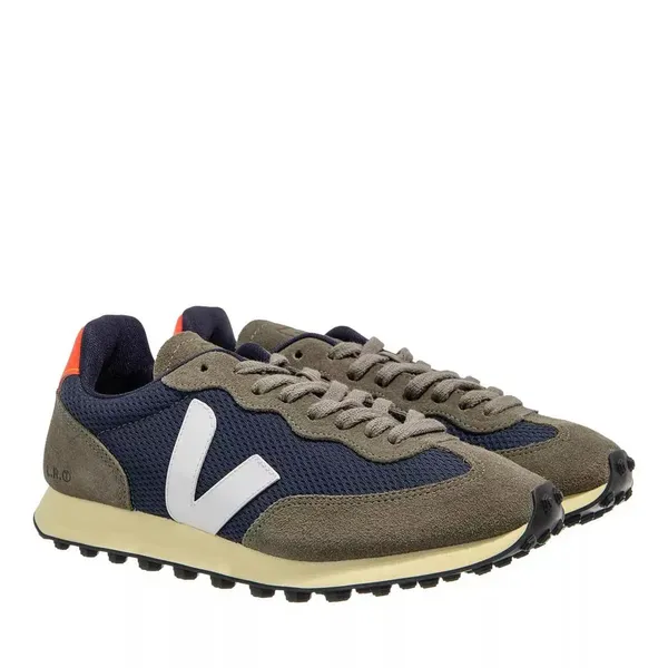 Image of Veja Womens Rio Branco Grey And Blue Trainers