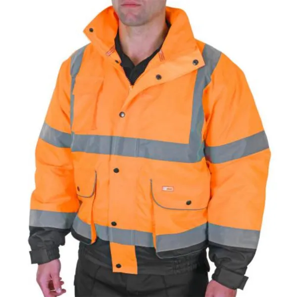 Image of Beeswift Two Tone Constructor Bomber Jacket Orange Navy 2XL BESWCBJTTORNXXL