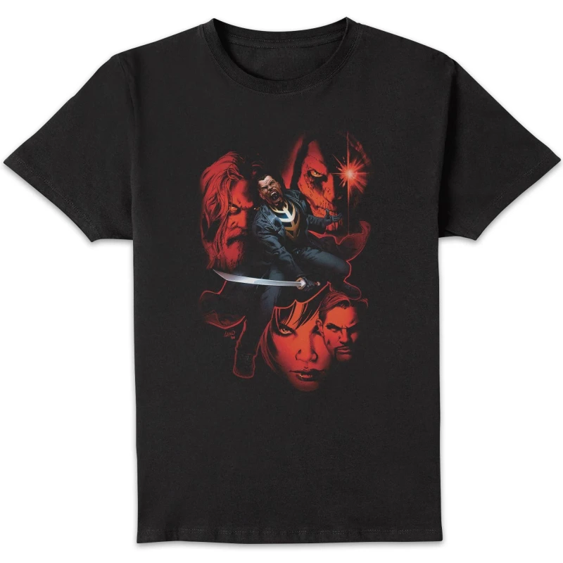 Image of Marvel Marvel Official Blade Montage T-Shirt - Black Size: 2X-large Black XXL Unisex 5063721106531