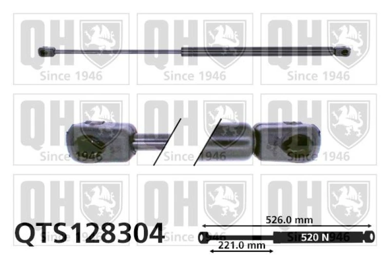 Image of QUINTON HAZELL Tailgate strut QUINTON HAZELL QTS128304