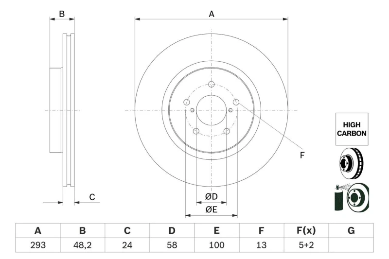 Image of Brake disc Bosch 0 986 479 H28