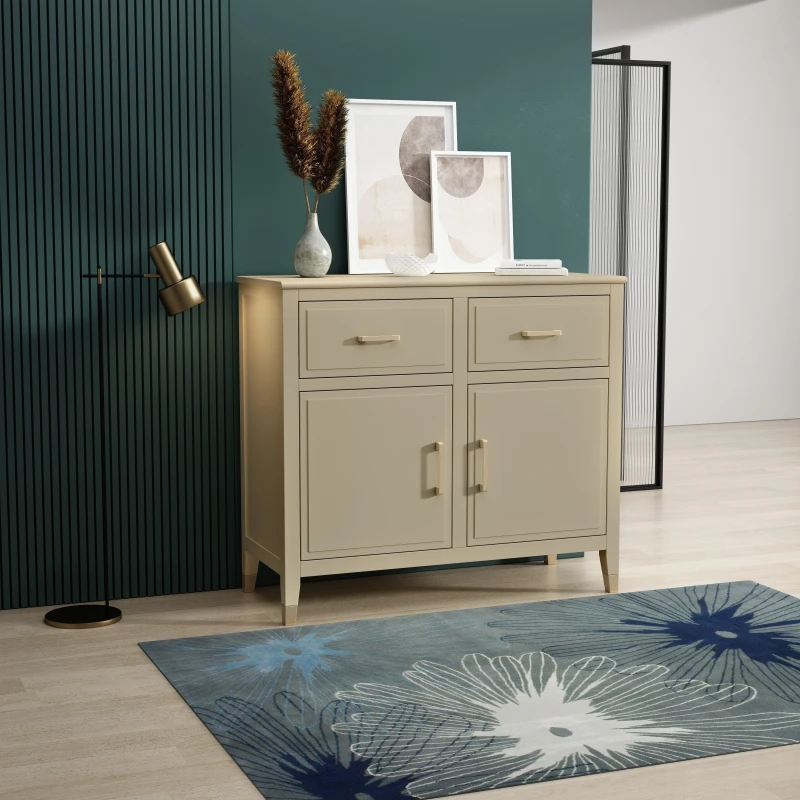 Image of Cabinet Bits Palazzi 2 Door 2 Drawer Sideboard in Beige Beige Unisex