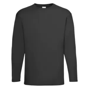 Image of Mens Value Long Sleeve Casual T-Shirt (Large) (Jet Black)