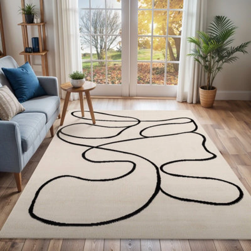Image of Livabliss Scandi Modern Beige Lylou Area Rug 130 X 170 Cm - Easy Care, Non Shedding, Ideal For Living Room & Bedroom