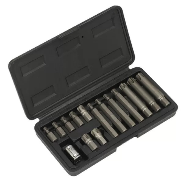 image of Genuine SEALEY S0871 Ribe Bit & Holder Set 15pc - 3/8Sq Drive