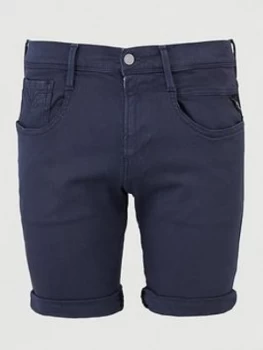 Replay Hyperflex Lehoen Chino Shorts - Navy, Size 32, Men