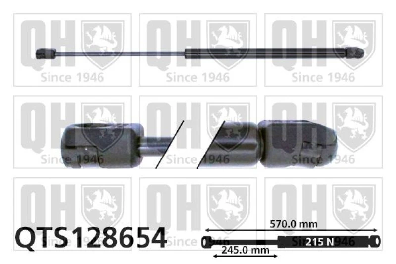 Image of QUINTON HAZELL Tailgate strut QUINTON HAZELL QTS128654
