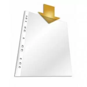 Image of Durable Punched Pockets A4 PP Top Opening Transparent Pack of 100