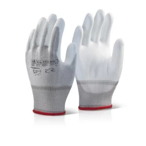 image of Click2000 Pu Coated Gloves White L Ref PUGWL Pack 100 Up to 3 Day