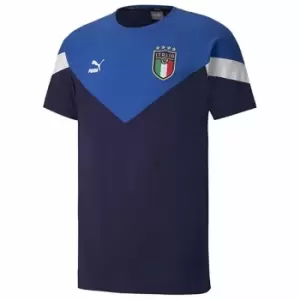 image of 2020-2021 Italy Iconic MCS Tee (Peacot-Blue) - Kids