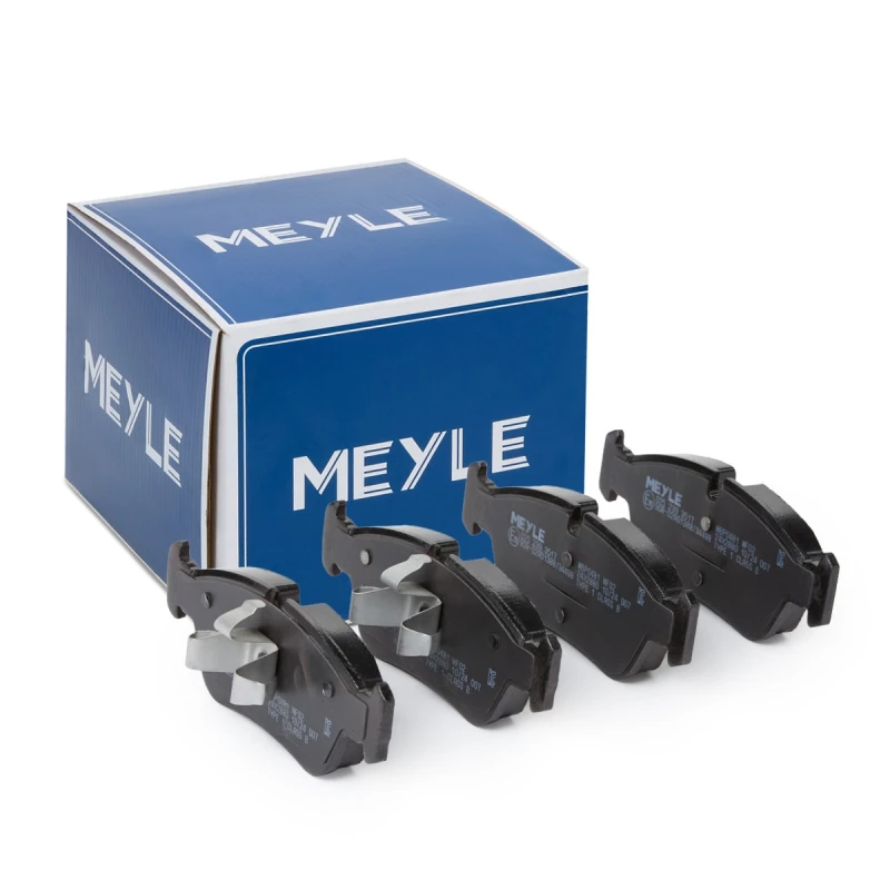 Image of MEYLE 025 239 3517 Brake pad set Front Axle, prepared for wear warning indicator, Original Quality, with anti-squeak plate Brake Pad Set,disc brake (