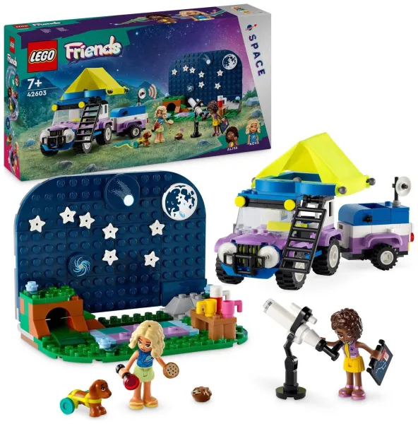 image of LEGO Friends Stargazing Camping Set with 4x4 Toy Car 42603