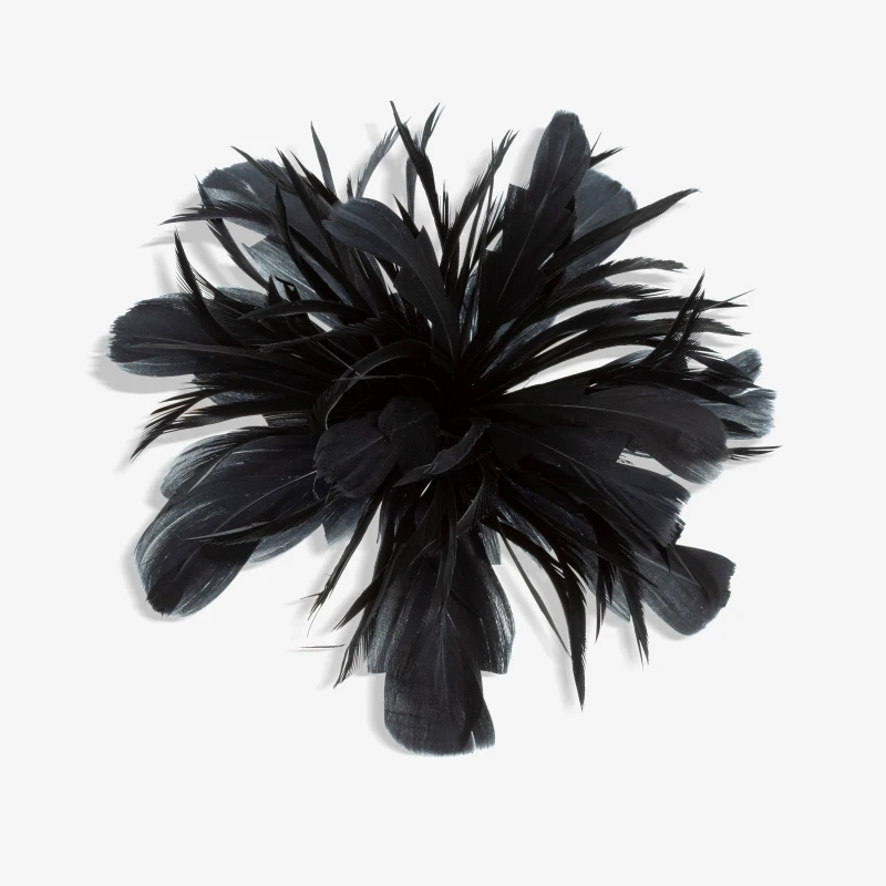 Image of Jon Richard Black Statement Floral Clip Fascinator Black female One Size