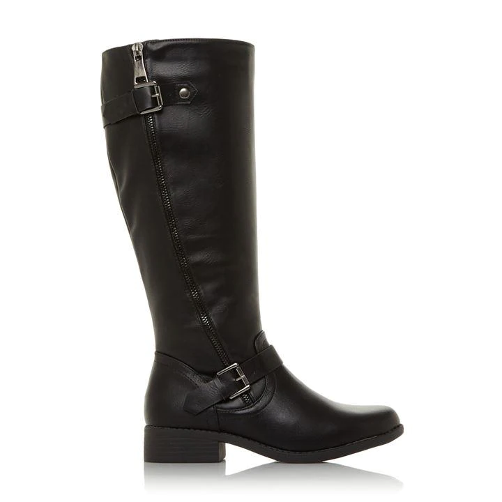 image of Roberto Vianni Black 'Tappy' Block Heel Calf Boots - 3