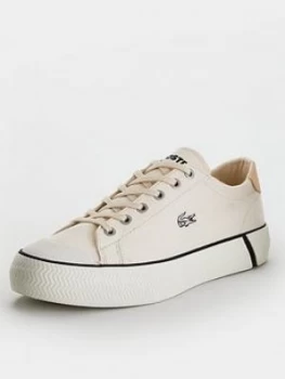 Image of Lacoste Gripshot 0120 6 Cfa Plimsoll, White/Black, Size 8, Women