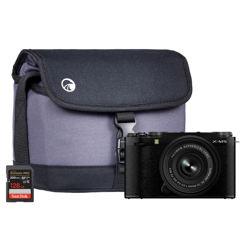 Image of Fujifilm X-M5 Mirrorless Digital Camera - Black - Camera + XC 15-45mm