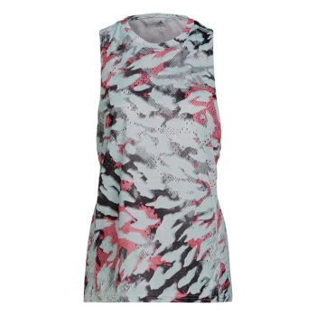 Image of adidas Fast Graphic Tank Top Womens - Halo Mint / Rose Tone