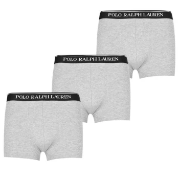 image of Polo Ralph Lauren 3 Pack Logo Trunks - Heather Grey