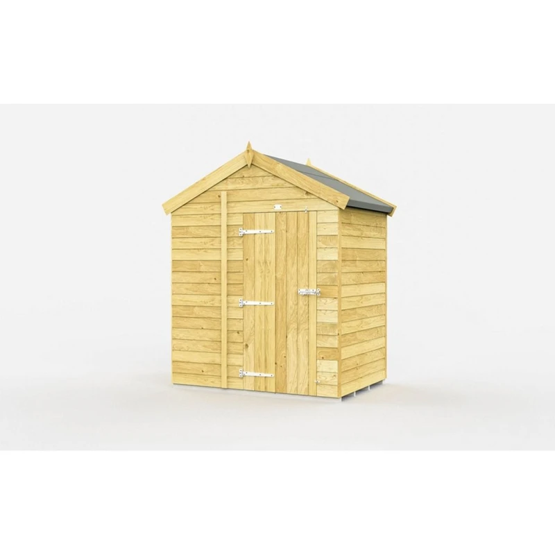 Image of Buttercup Farm 7 x 4 Feet Apex Shed - Single Door W/O Windows - L127 x W214 x H217cm in Brown Brown Unisex