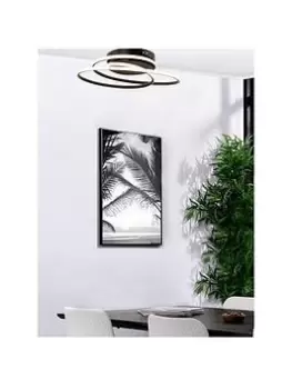 image of Bhs Pei Rings LED Flush Light Fitting - Satin Black